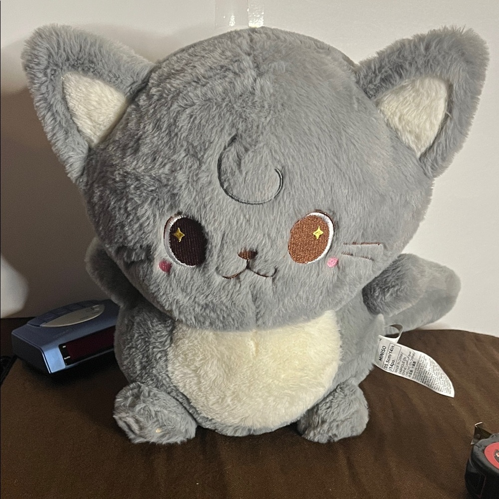 😄Miniso Desert Star (Grey) 14" Jumbo Cat Plush